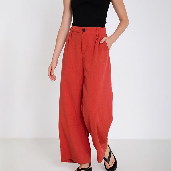 Flowing Pleated Trousers Grenadine