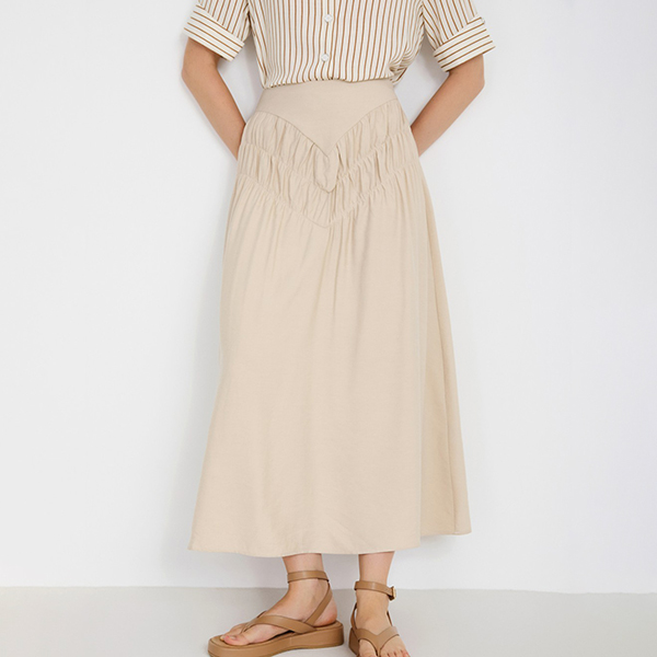 Gathered Midi Skirt Angora