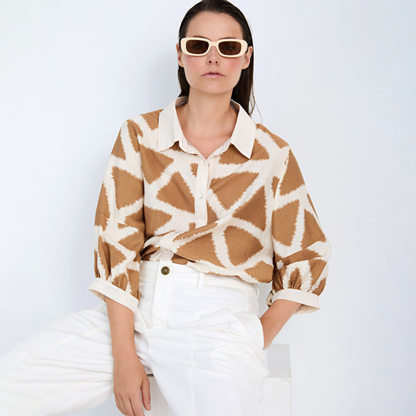 Geometric Print Shirt Umber