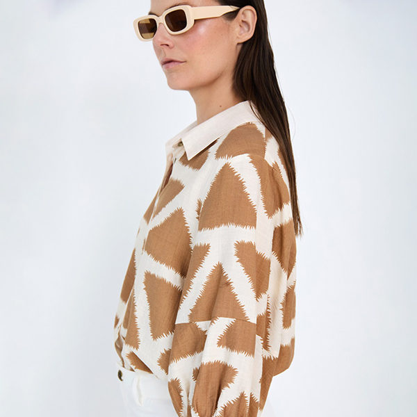 Geometric Print Shirt Umber