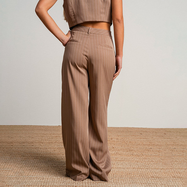 Pantalón Rayas Taupe