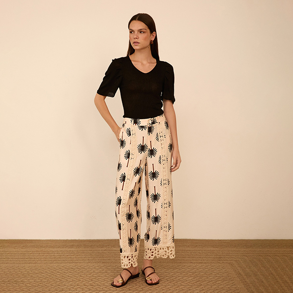 Pantalón cropped estampado Black