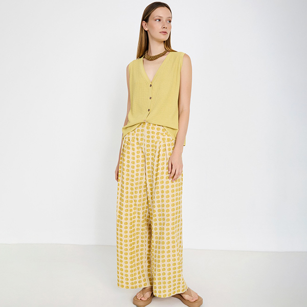 Polka Dot Palazzo trousers Brass