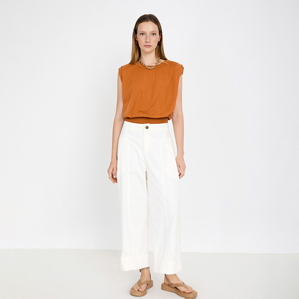 Straight Leg Denim Trousers White