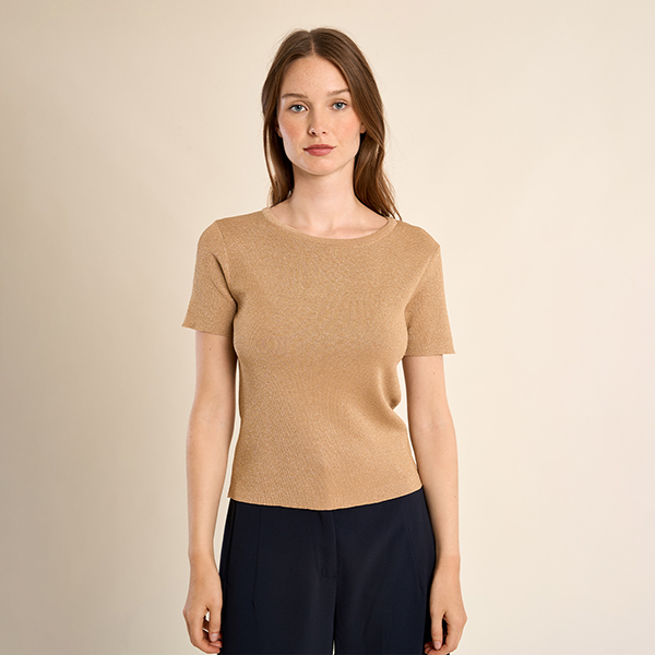 Suéter dorado punto