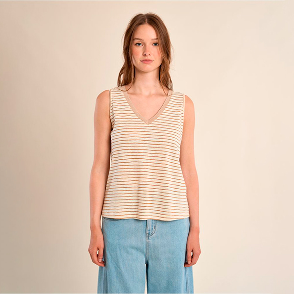 Suéter rayas dorado