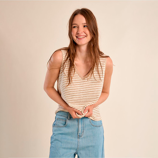 Suéter rayas dorado