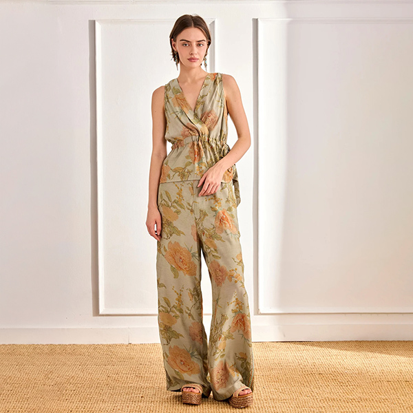Top Estampado Anudado Cintura