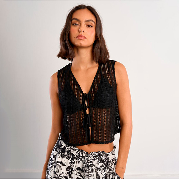 Top Punto Calado Black