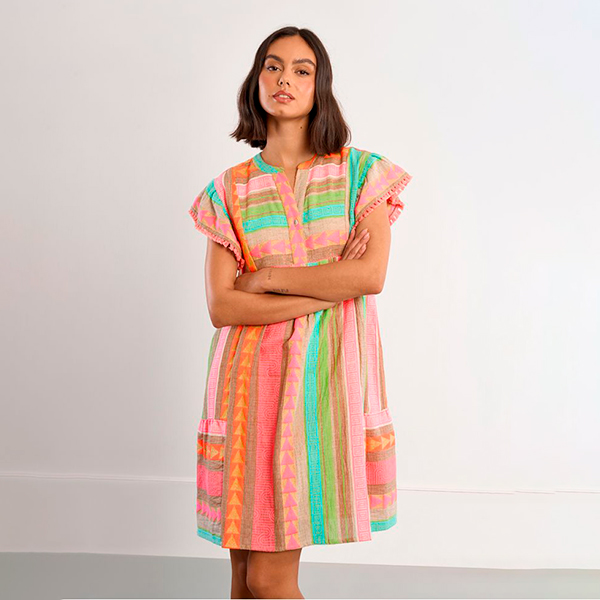 Vestido Corto Multicolor Fluor