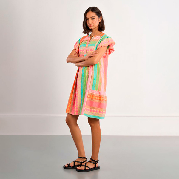 Vestido Corto Multicolor Fluor