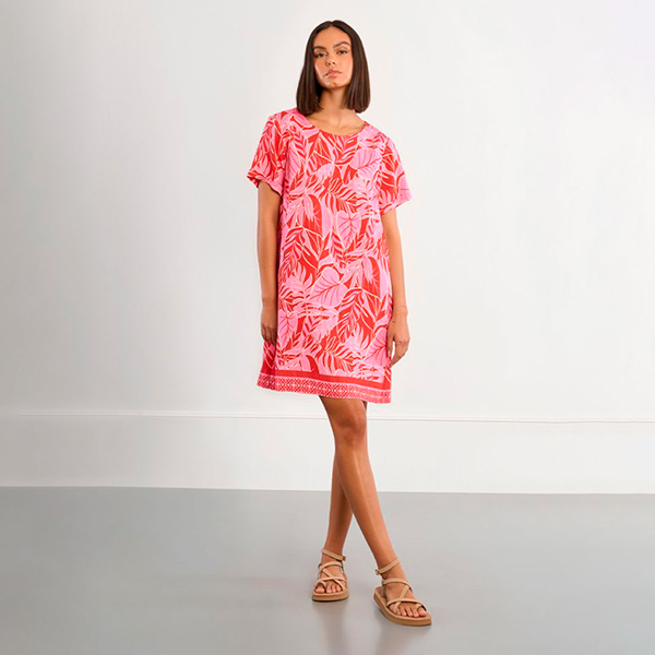 Vestido Corto Rosa Rojo