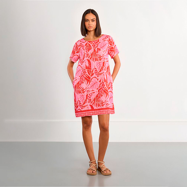 Vestido Corto Rosa Rojo