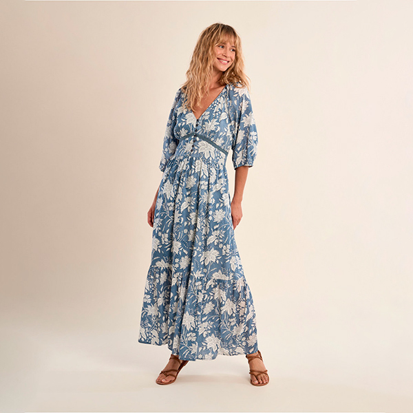 Vestido Flores Blue Diviya