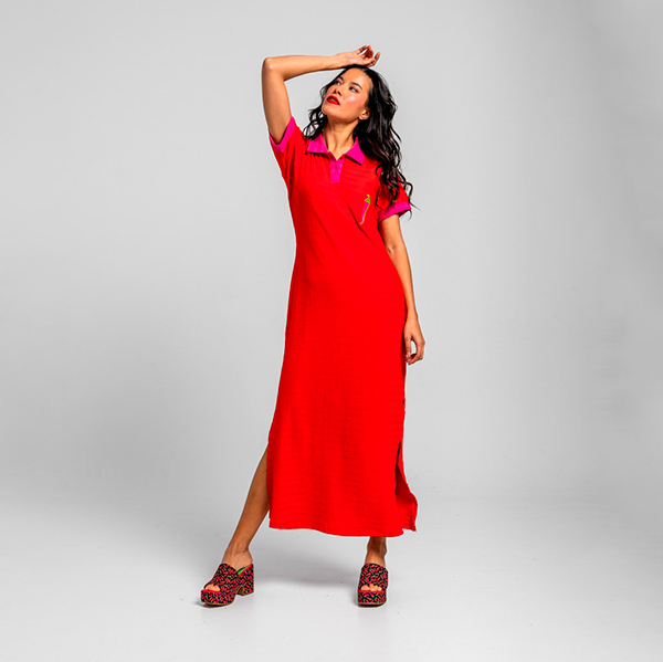 Vestido-Polo-Rojo-Picante