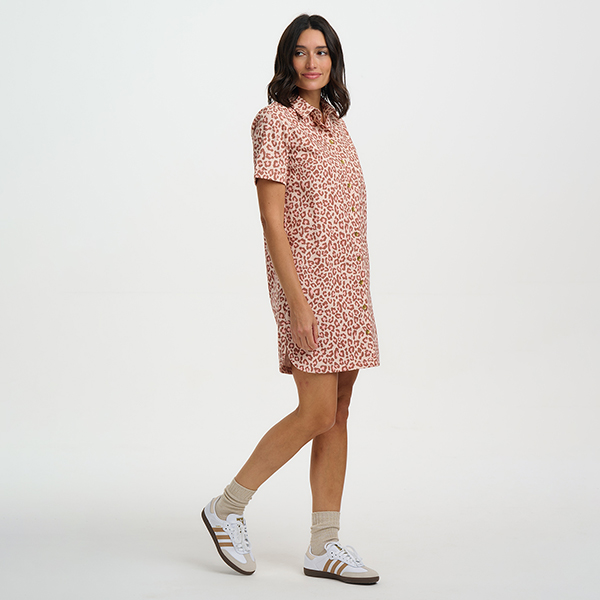 Zoe Mini Shirt Dress Leopard