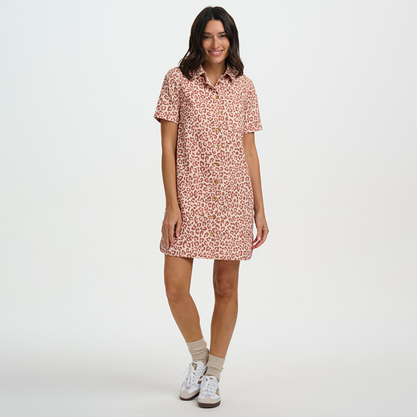 Zoe Mini Shirt Dress Leopard