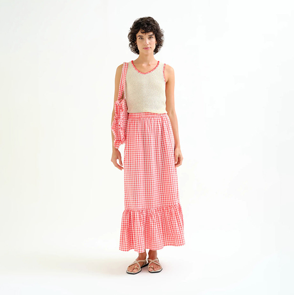 Falda-Cuadros-Vichy-Rojo