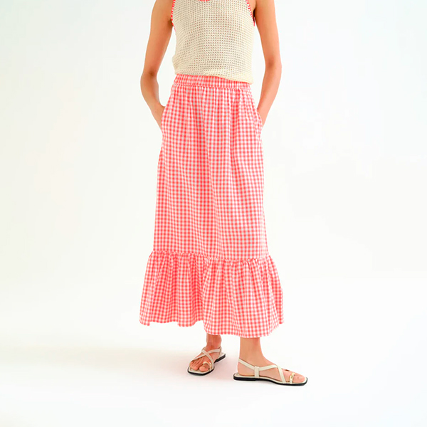 Falda-Cuadros-Vichy-Rojo