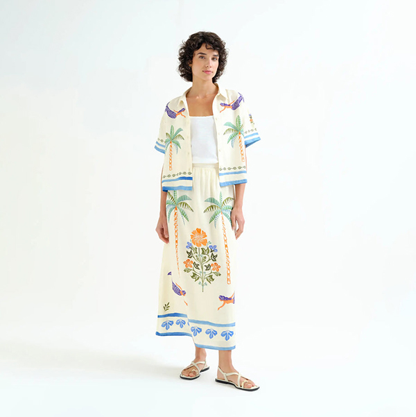 Falda Larga Palm & Mermaid