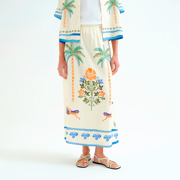 Falda Larga Palm & Mermaid