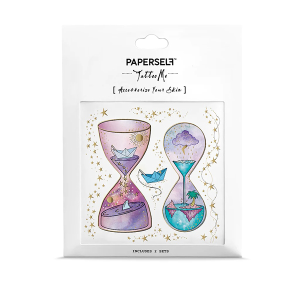 Tatuaje Temporal Hourglass