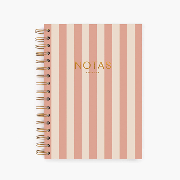 Cuaderno A5 Rayas Pink
