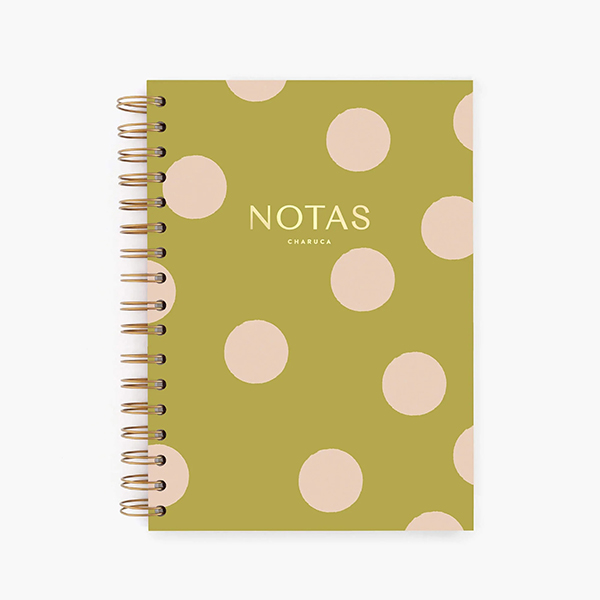 Cuaderno A5 Topos Verde