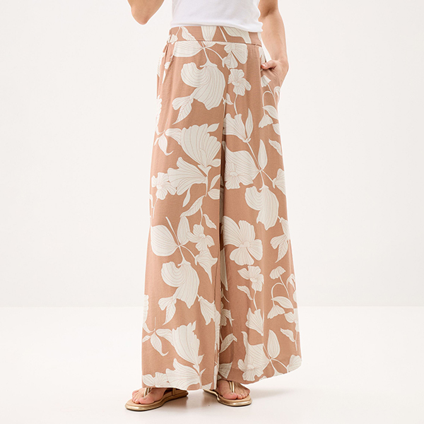 Pantalones Beige Chloe Flowers