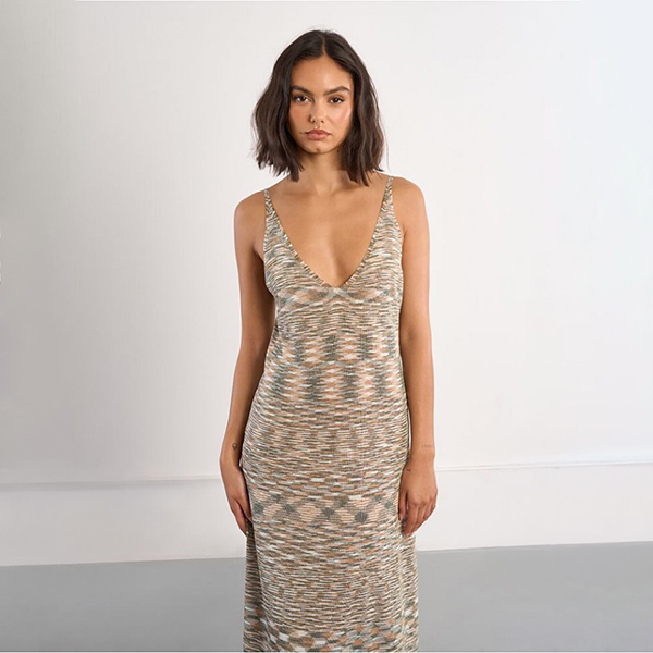 Vestido Punto Khaki