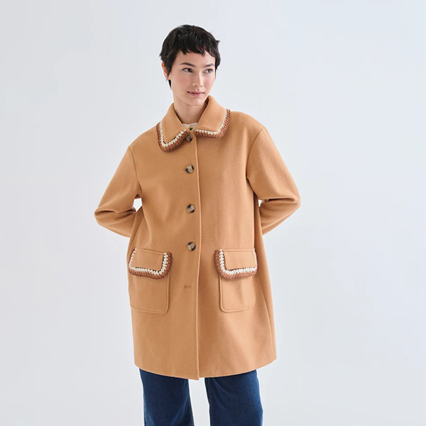 Abrigo Camel Crochet