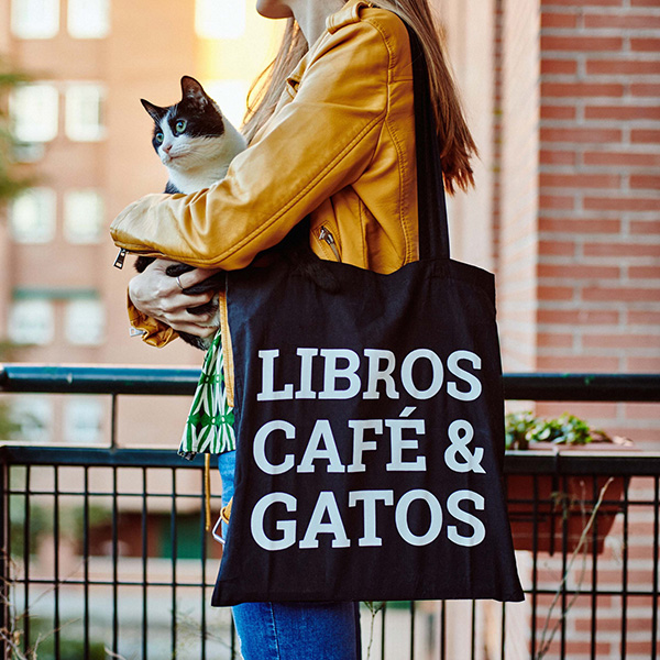 Tote Libros, Café y Gatos