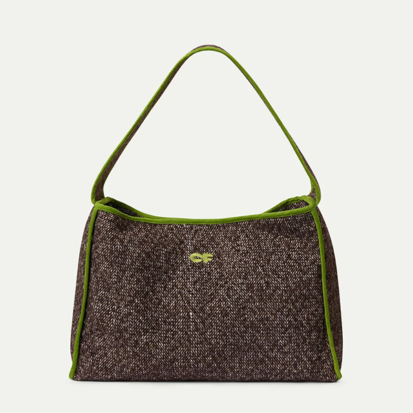 Bolso Hombro Tweed Marrón