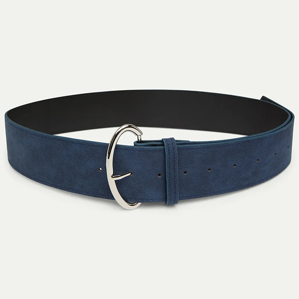 Cinturón Piel Sintética Azul Marino