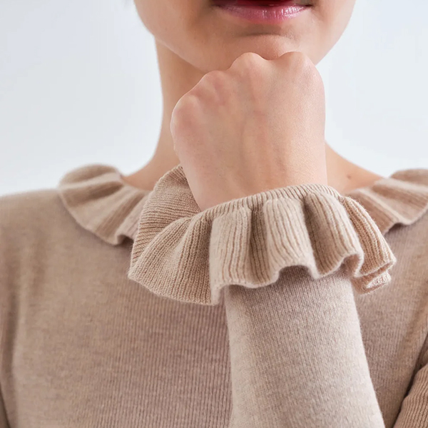 Top Volantes Punto Beige