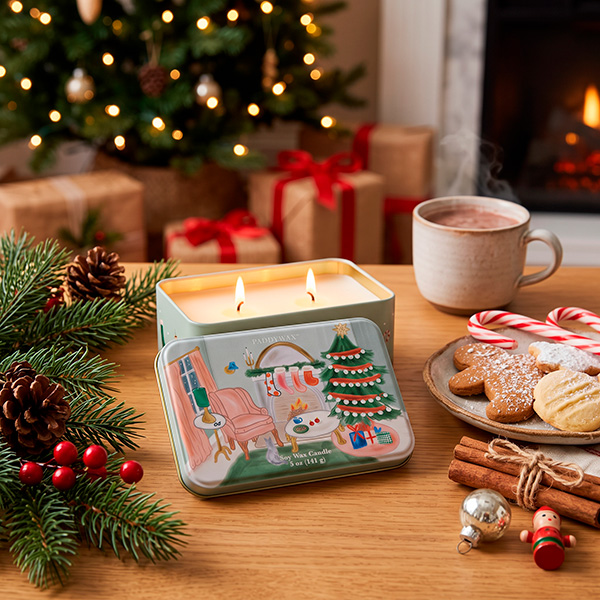 Vela Lata Christmas Persimmon & Chestnut